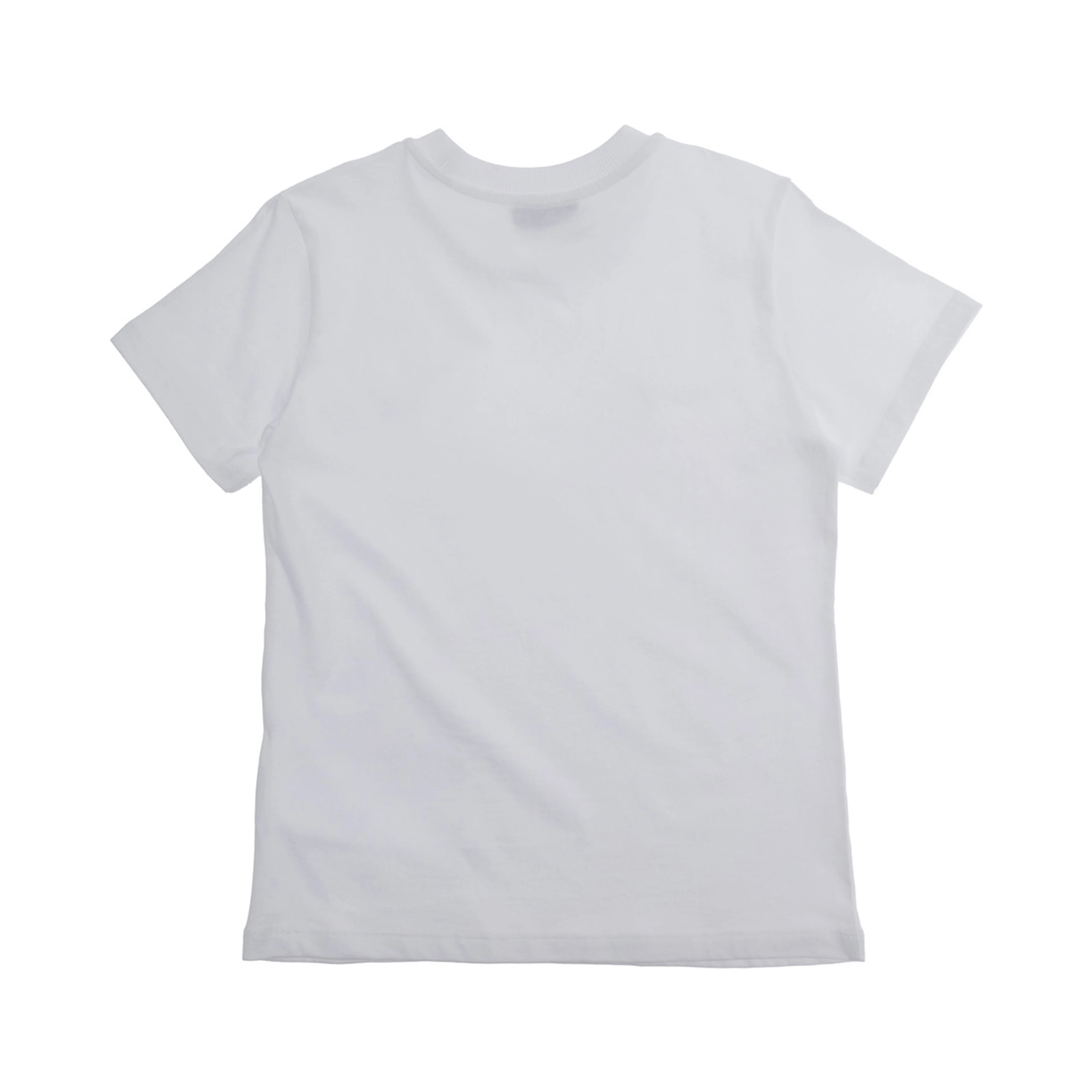 Crew Neck T-Shirt MOSCHINO KIDS with Logo Print on Front in White Cotton for Kids