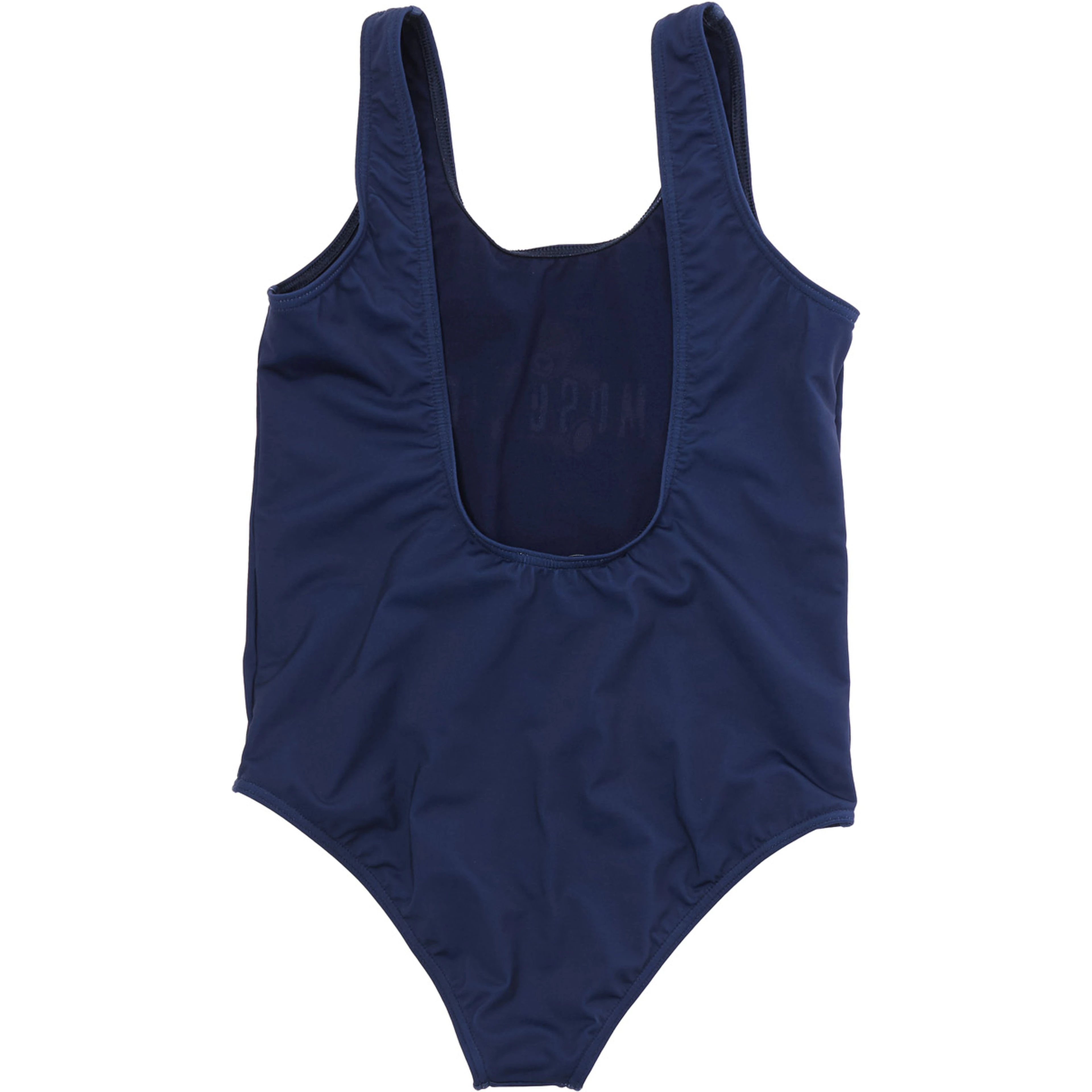 One-Piece Swimsuit Logo with Square Neckline and Logo Print on Front in Tech Fabric Blue Girl