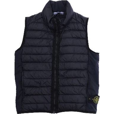 Blue Down Jacket L1S16G100002S0024V0020 with Fixed Hood and Front Zip Closure for Men