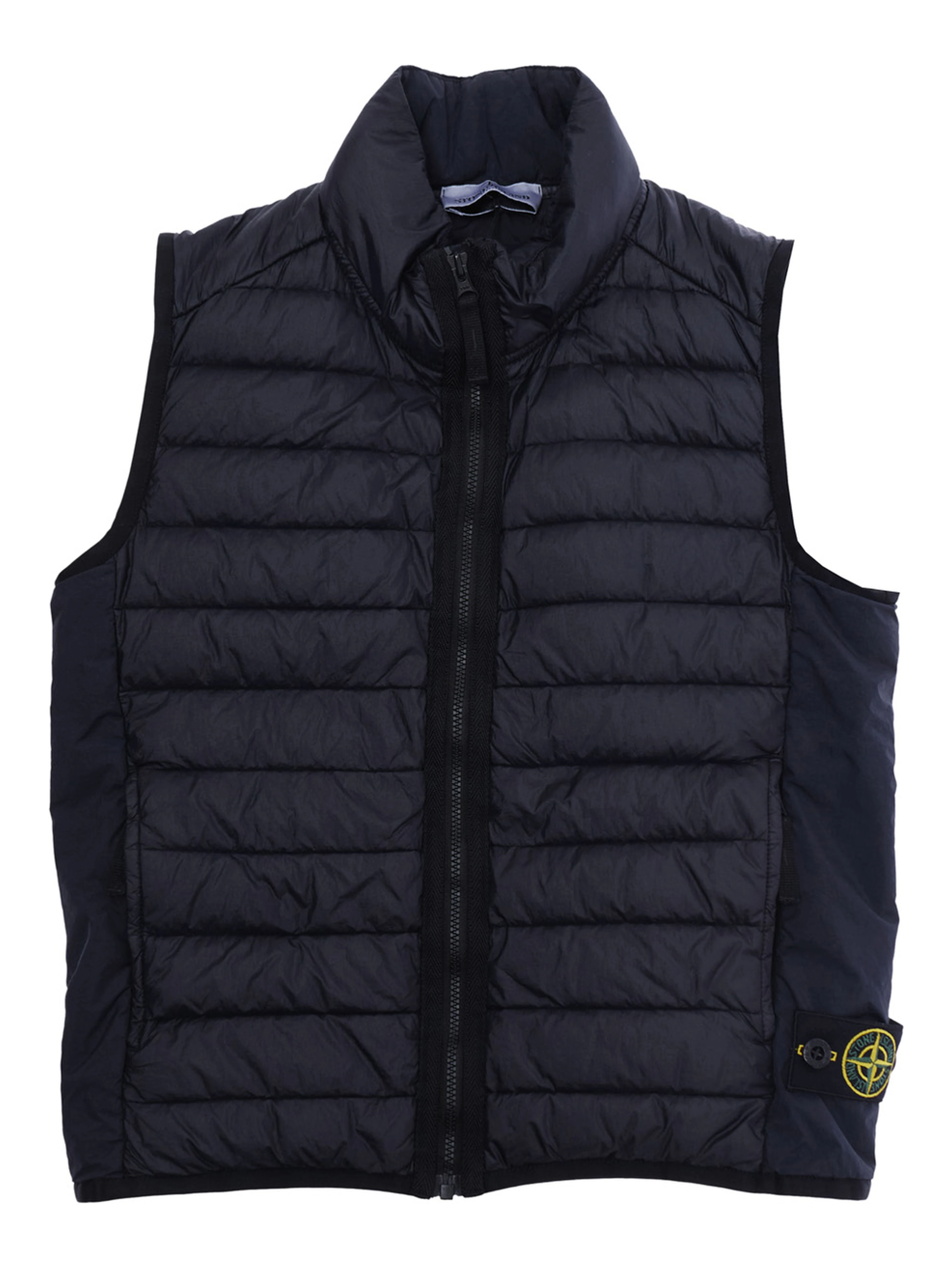 Blue Down Jacket L1S16G100002S0024V0020 with Fixed Hood and Front Zip Closure for Men
