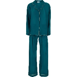 Blue Suit with shirt and Pants in silk blend Woman