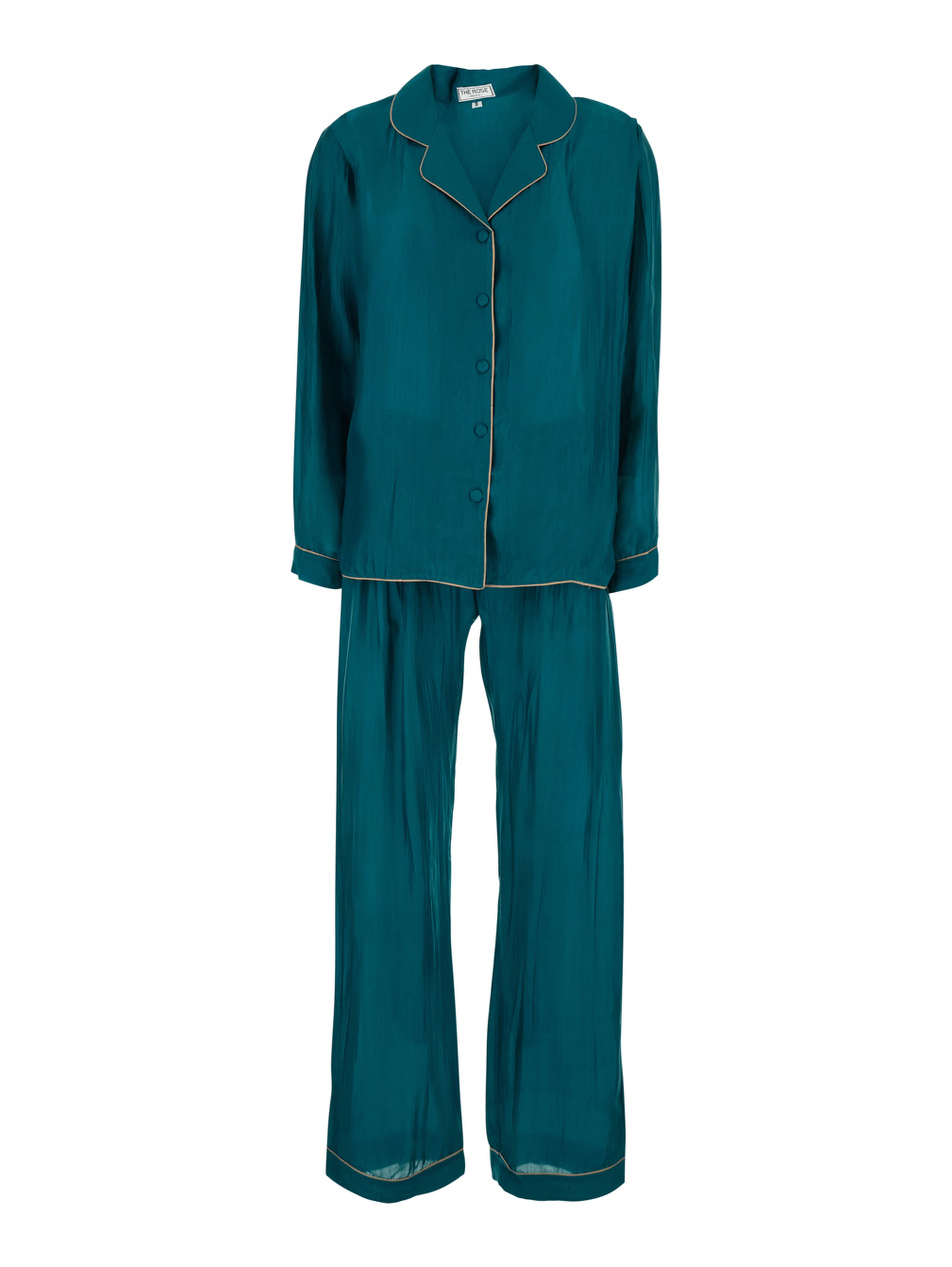 Blue Suit with shirt and Pants in silk blend Woman