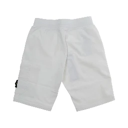 white Shorts with elastic waistband and logo patch on the leg in cotton Boy