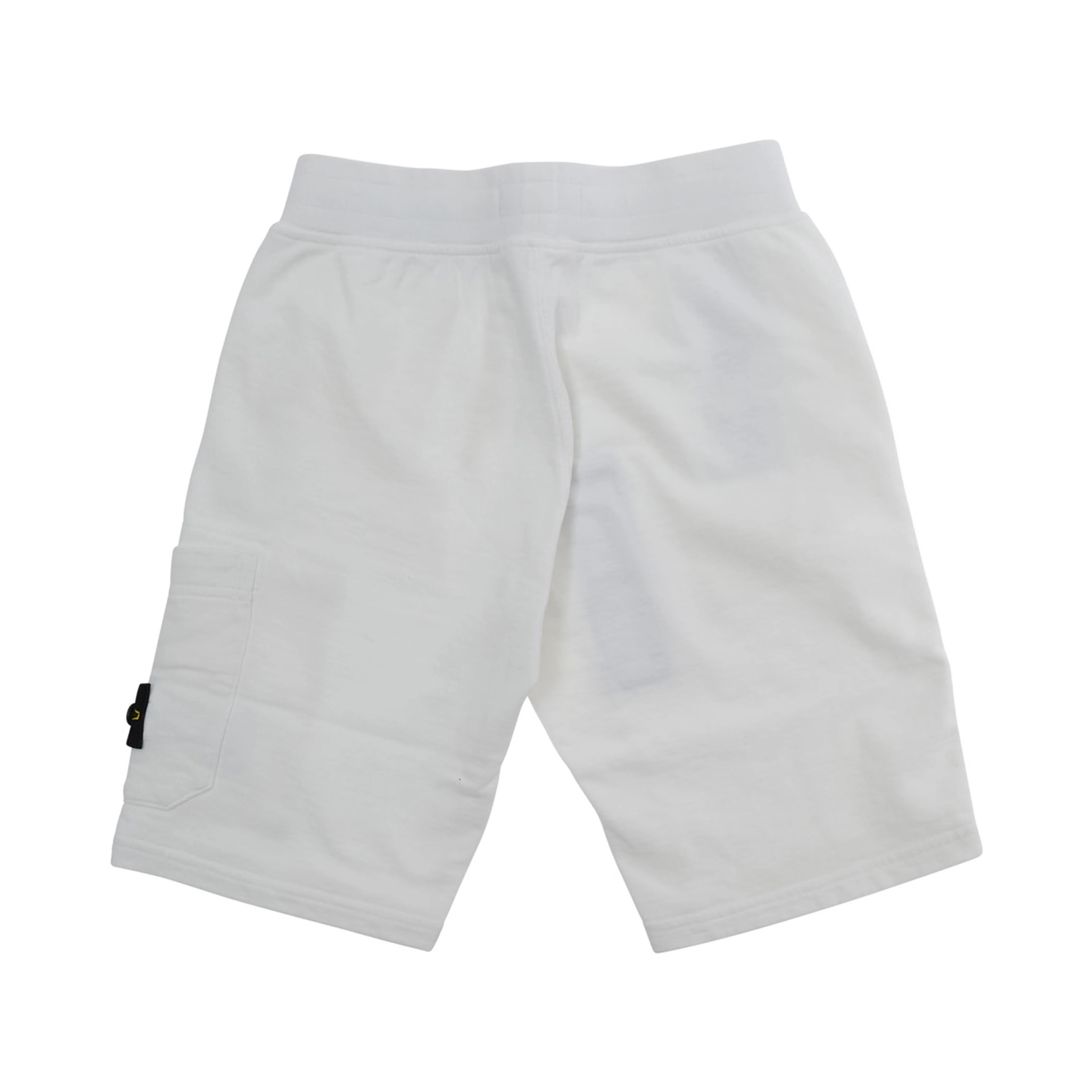 white Shorts with elastic waistband and logo patch on the leg in cotton Boy