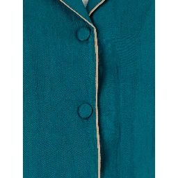 Blue Suit with shirt and Pants in silk blend Woman