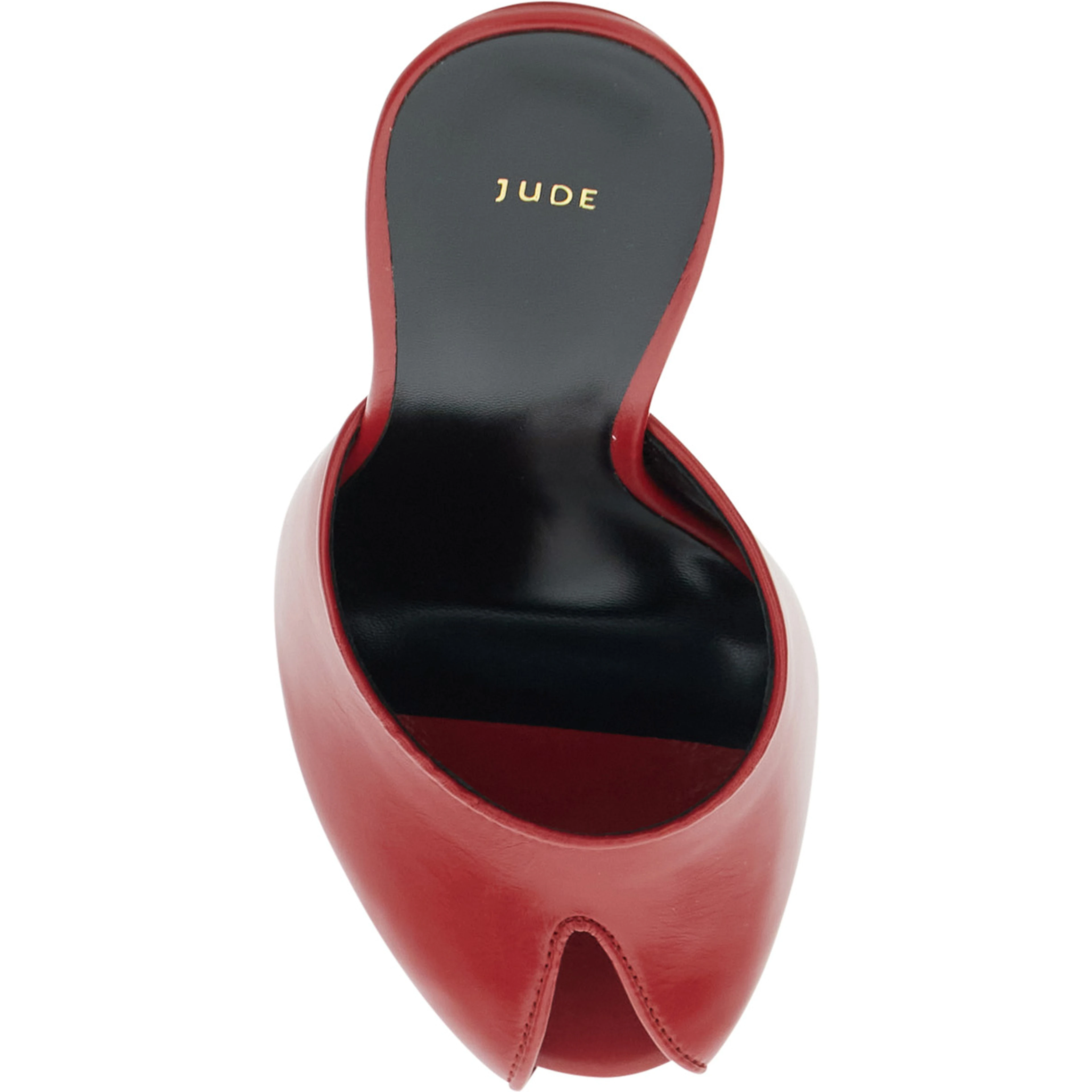 Date Red Heel Sandals with Cut-out Toe in Leather Women