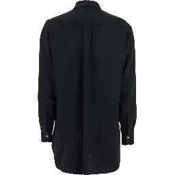Black Womens Classic Collar Tech Fabric Shirt