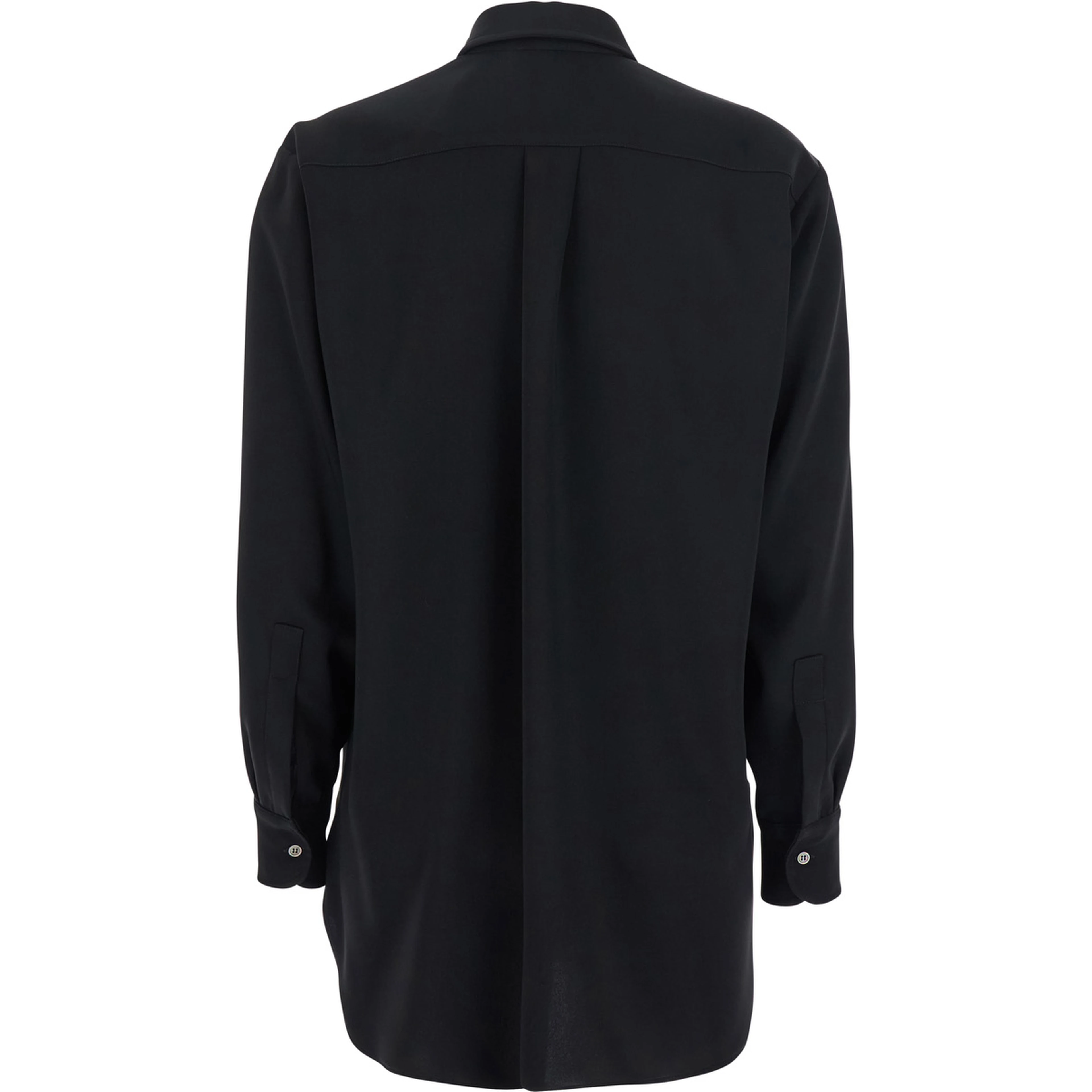 Black Womens Classic Collar Tech Fabric Shirt