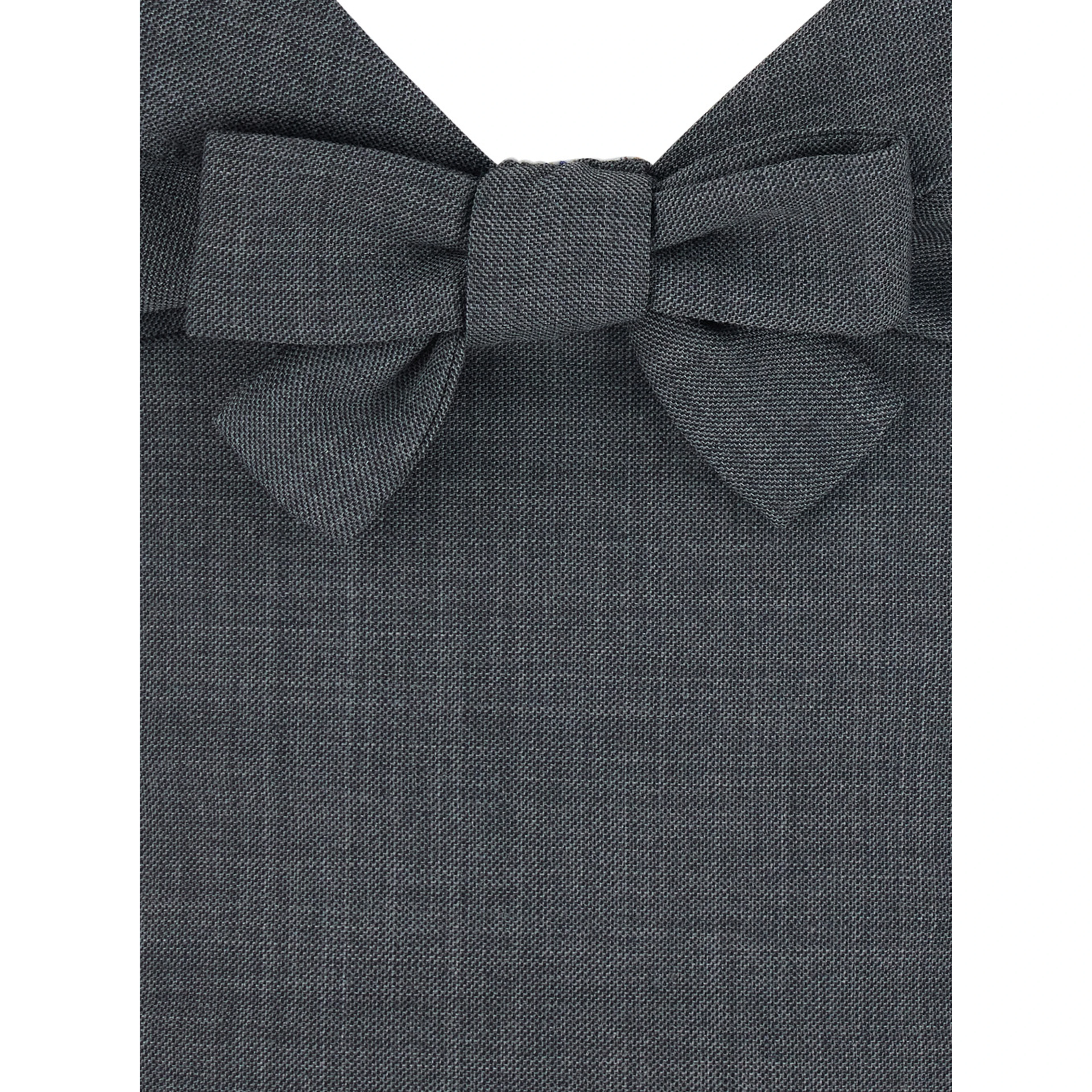 Grey Top with knot detail on the front in wool and fabric Blend woman