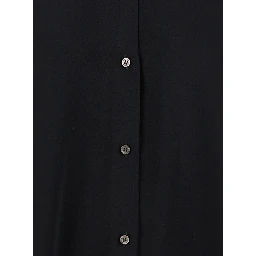 Black Womens Classic Collar Tech Fabric Shirt