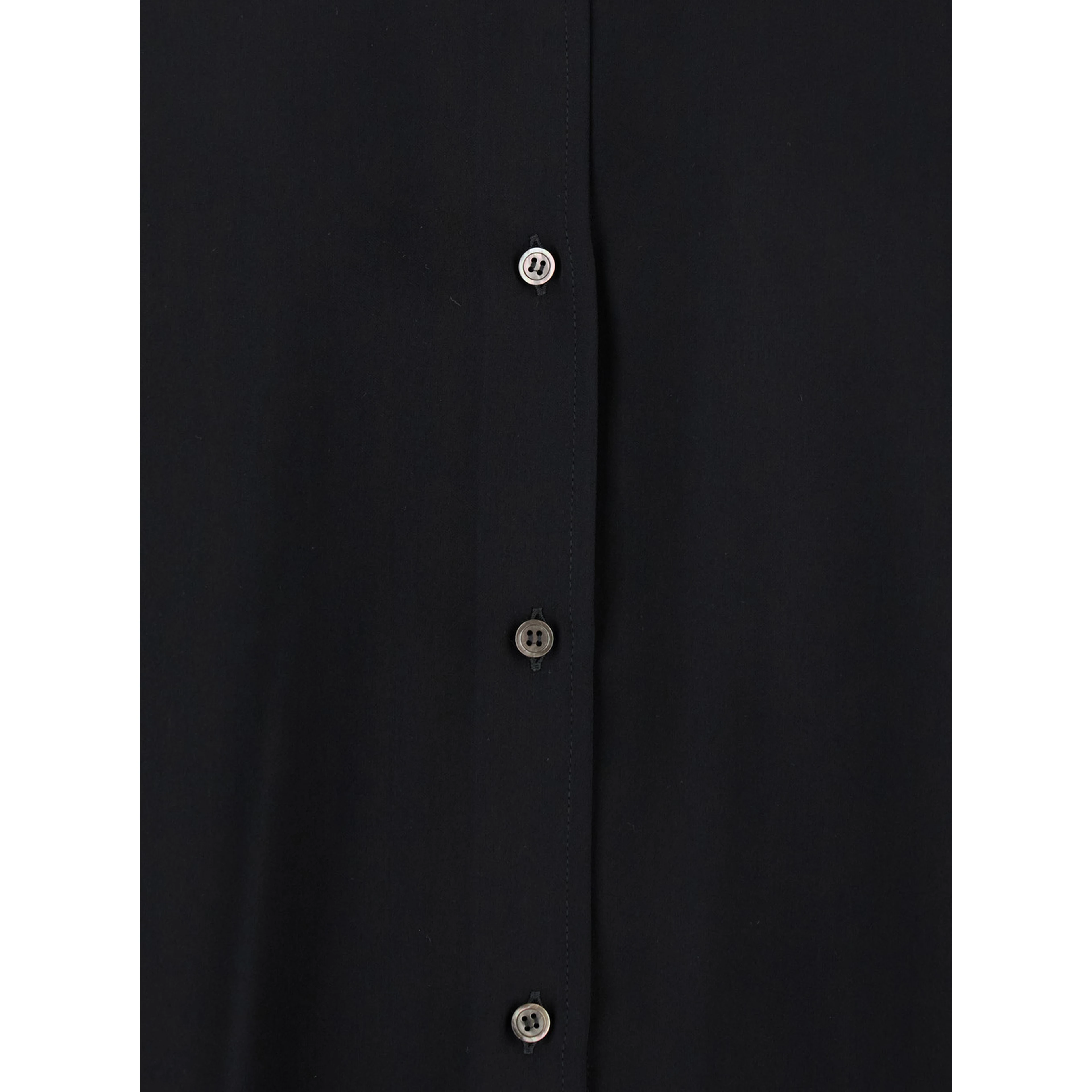 Black Womens Classic Collar Tech Fabric Shirt