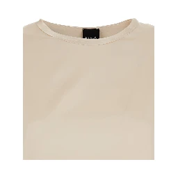 Beige Silk Long Sleeve Blouse for Women