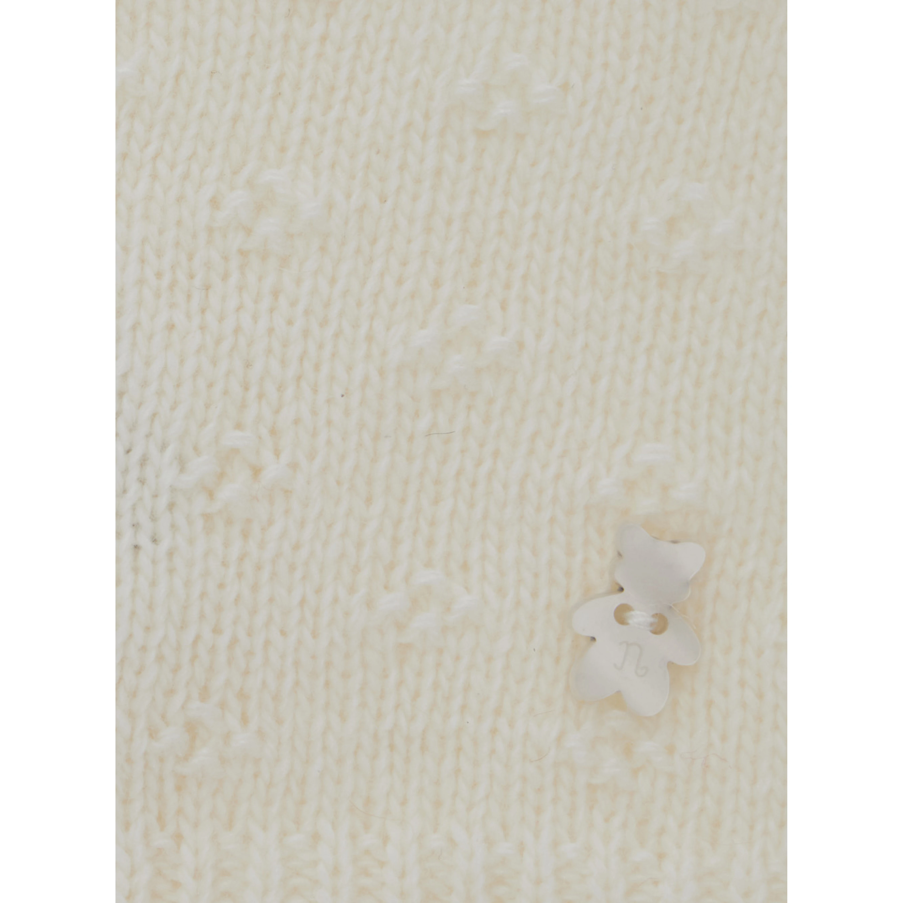 White Beanie with all-over embroidery and logo on the front in blend viscose baby