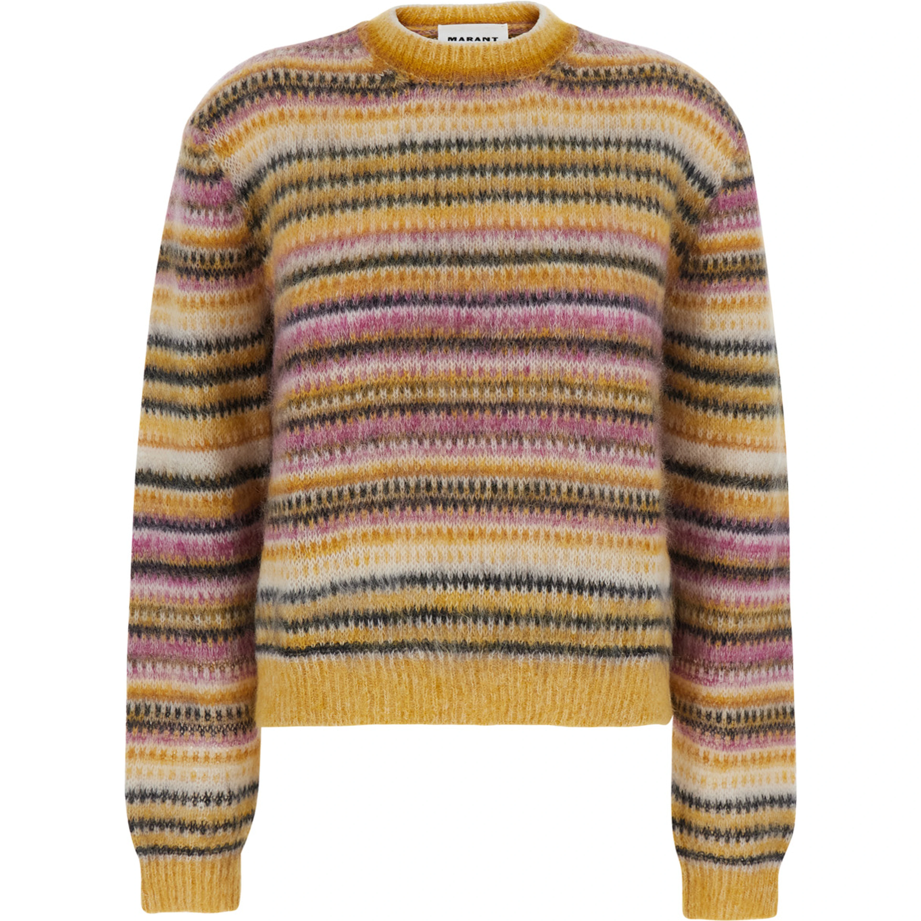 MORINE-GC Long Sleeve Round Neck Wool Sweater Multicolor Women