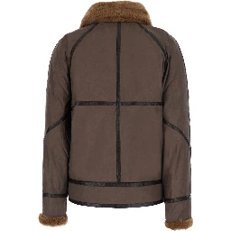 OLINKA Brown jacket with fur inserts and side pockets in Tech Fabric women