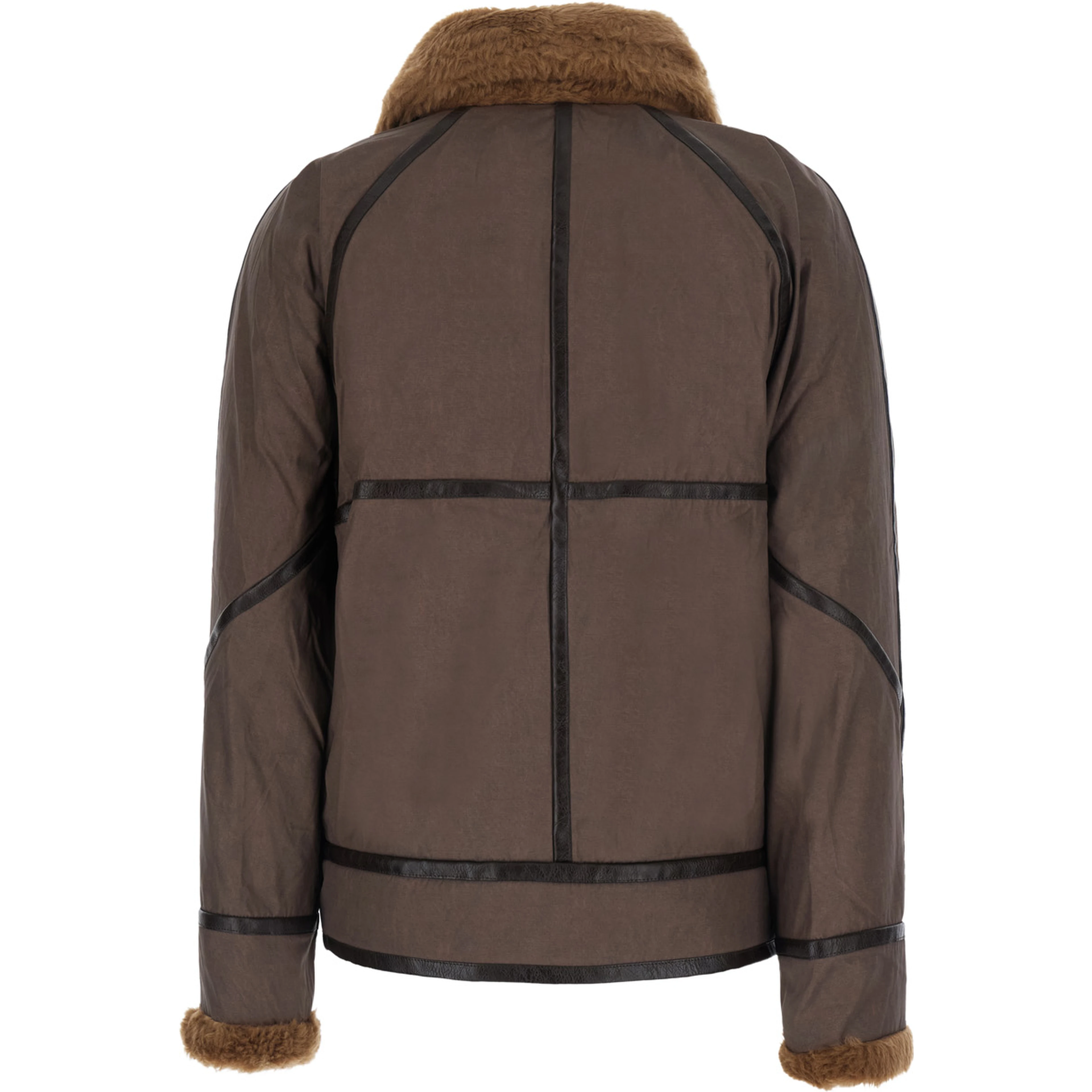 OLINKA Brown jacket with fur inserts and side pockets in Tech Fabric women