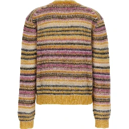 MORINE-GC Long Sleeve Round Neck Wool Sweater Multicolor Women