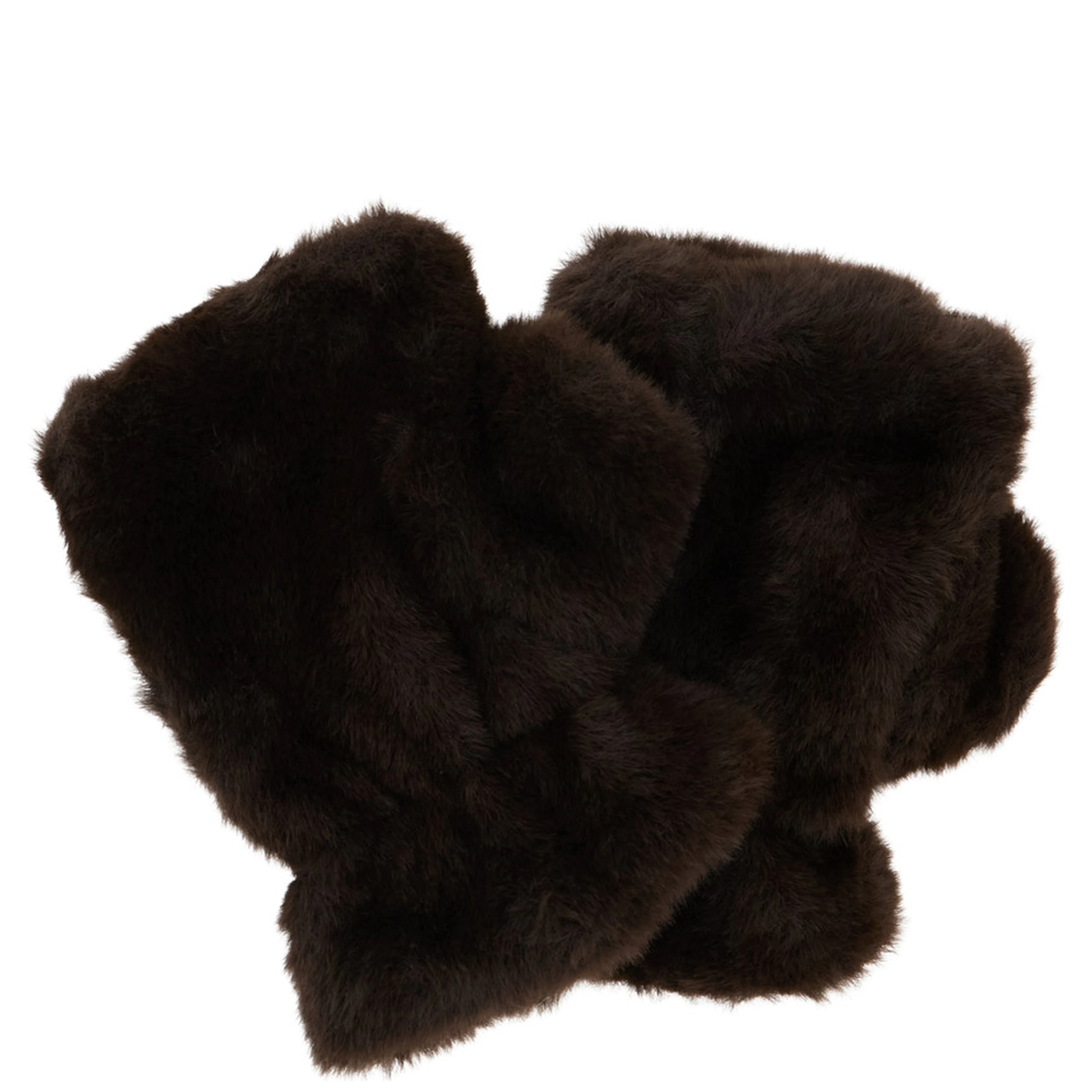 Ariel Brown Fingerless gloves in eco fur for women