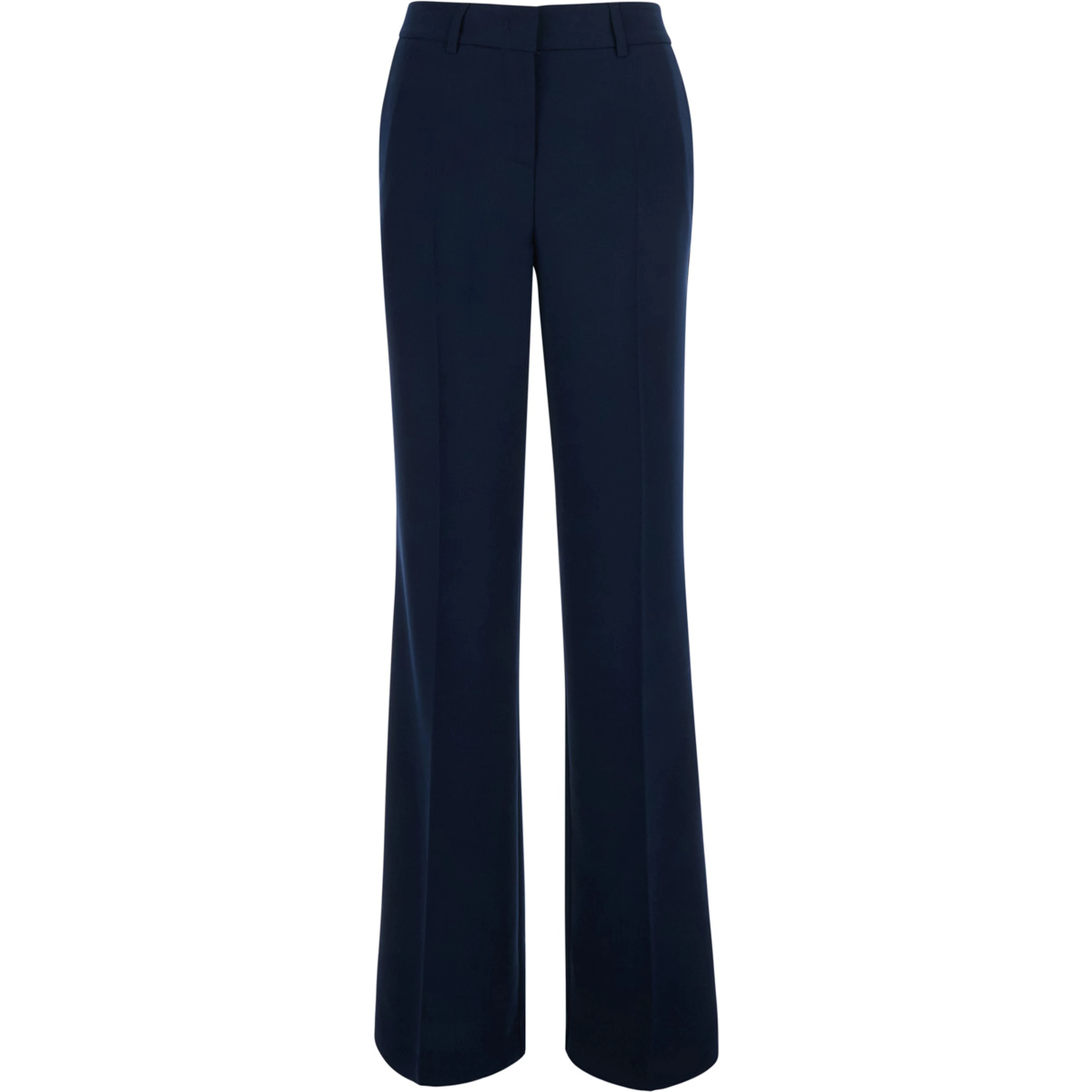 Blue Pants with Belt Loops and Straight Leg in Fabric for Women