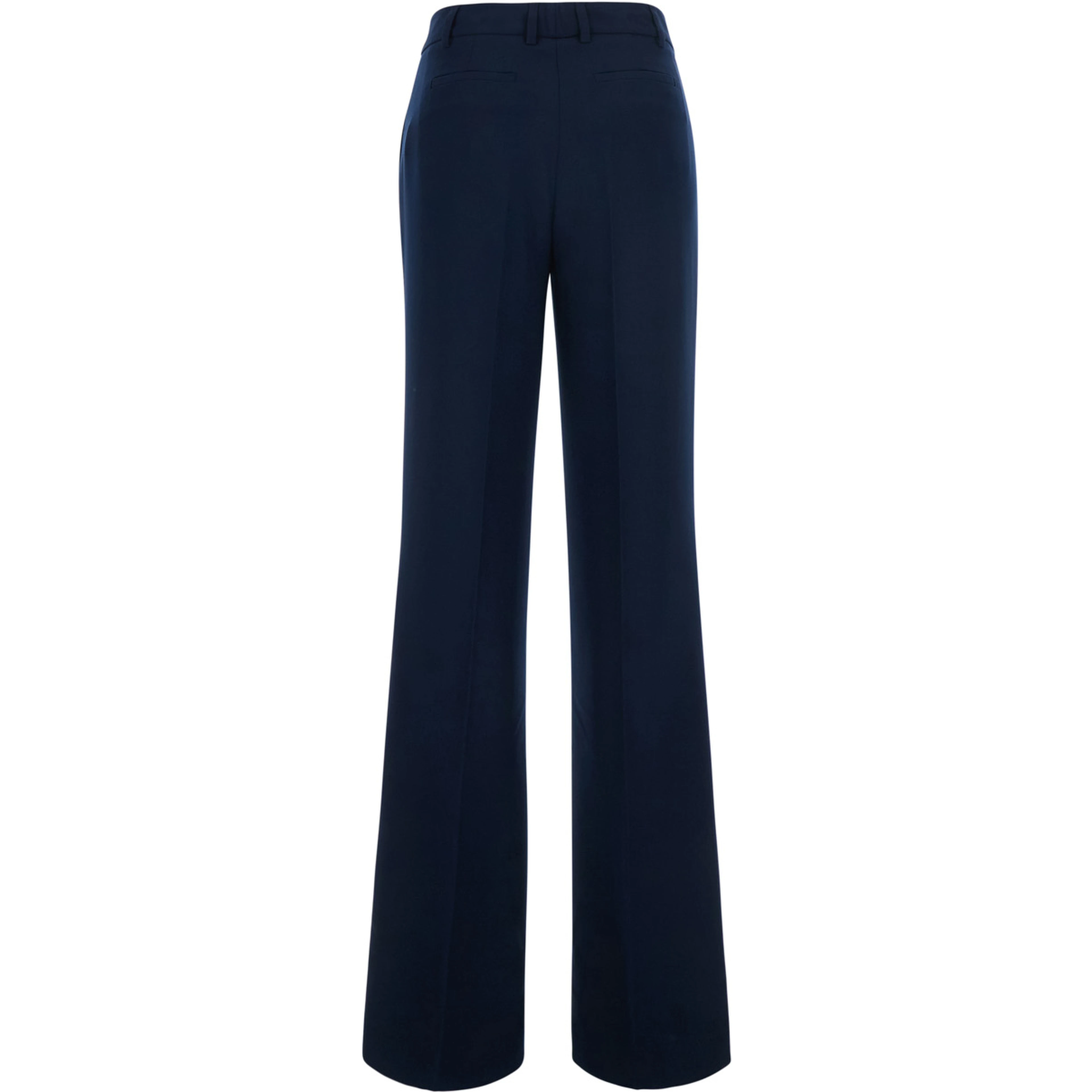 Blue Pants with Belt Loops and Straight Leg in Fabric for Women