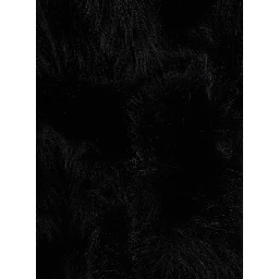 black Long coat with Notched revers and adjustable waist belt in eco-fur for women