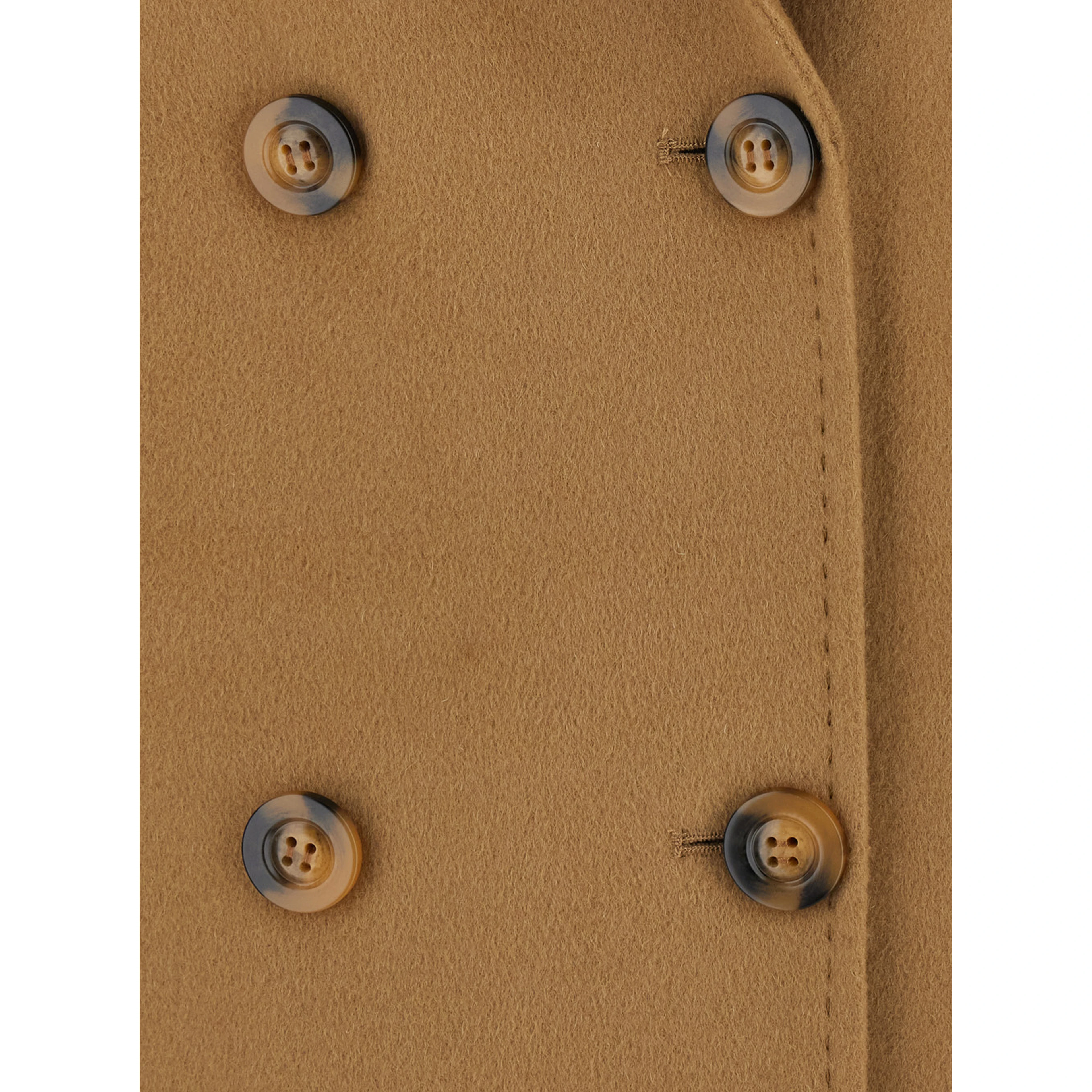 Brown double-breasted coat with classic lapels in wool women
