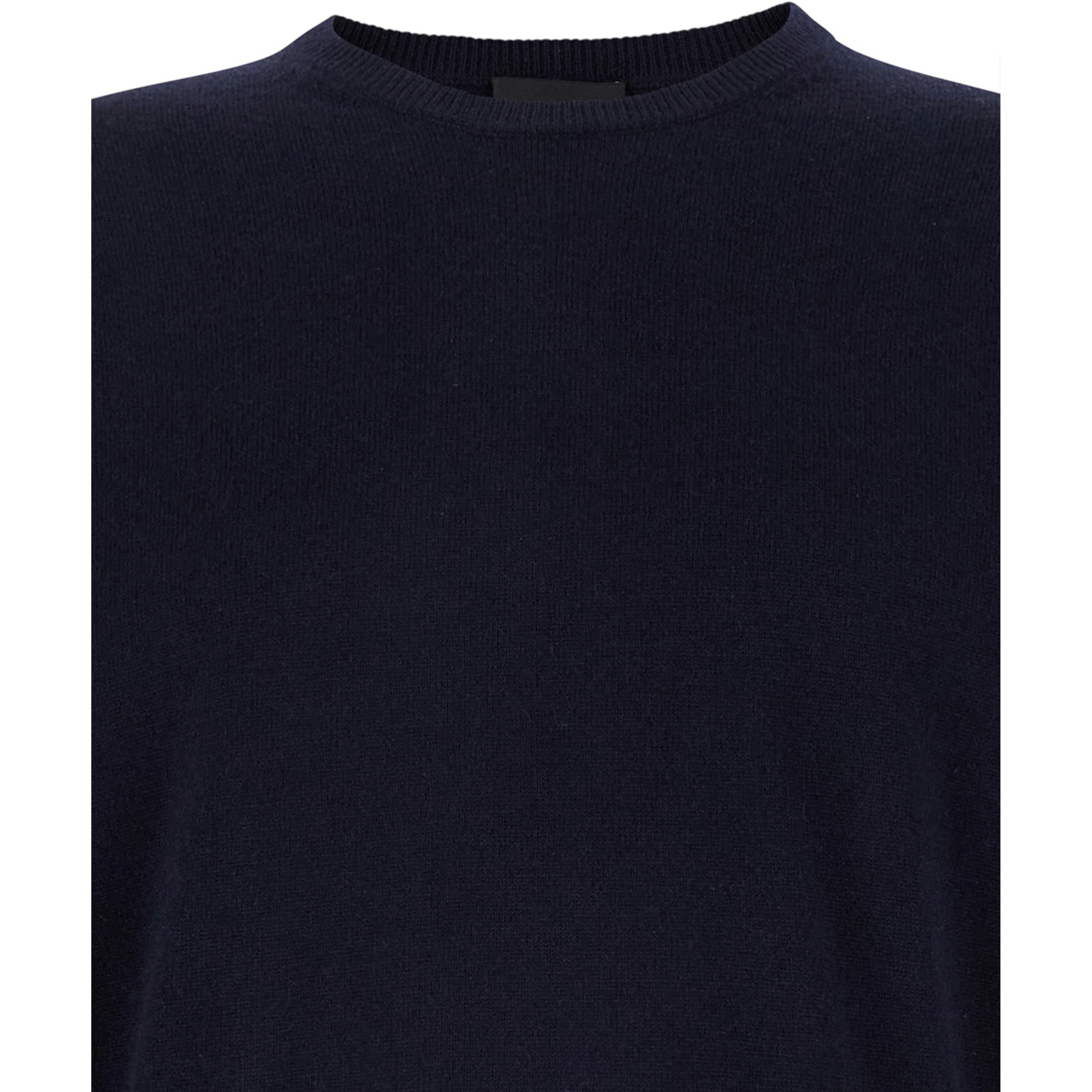 Blue Cashmere Long Sleeve Round Neck Sweater for Women