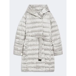 Reversible belted down jacket