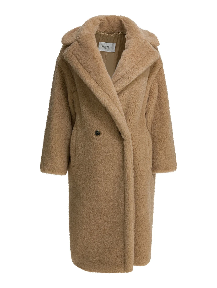 "Teddy Bear" coat in alpaca and virgin wool