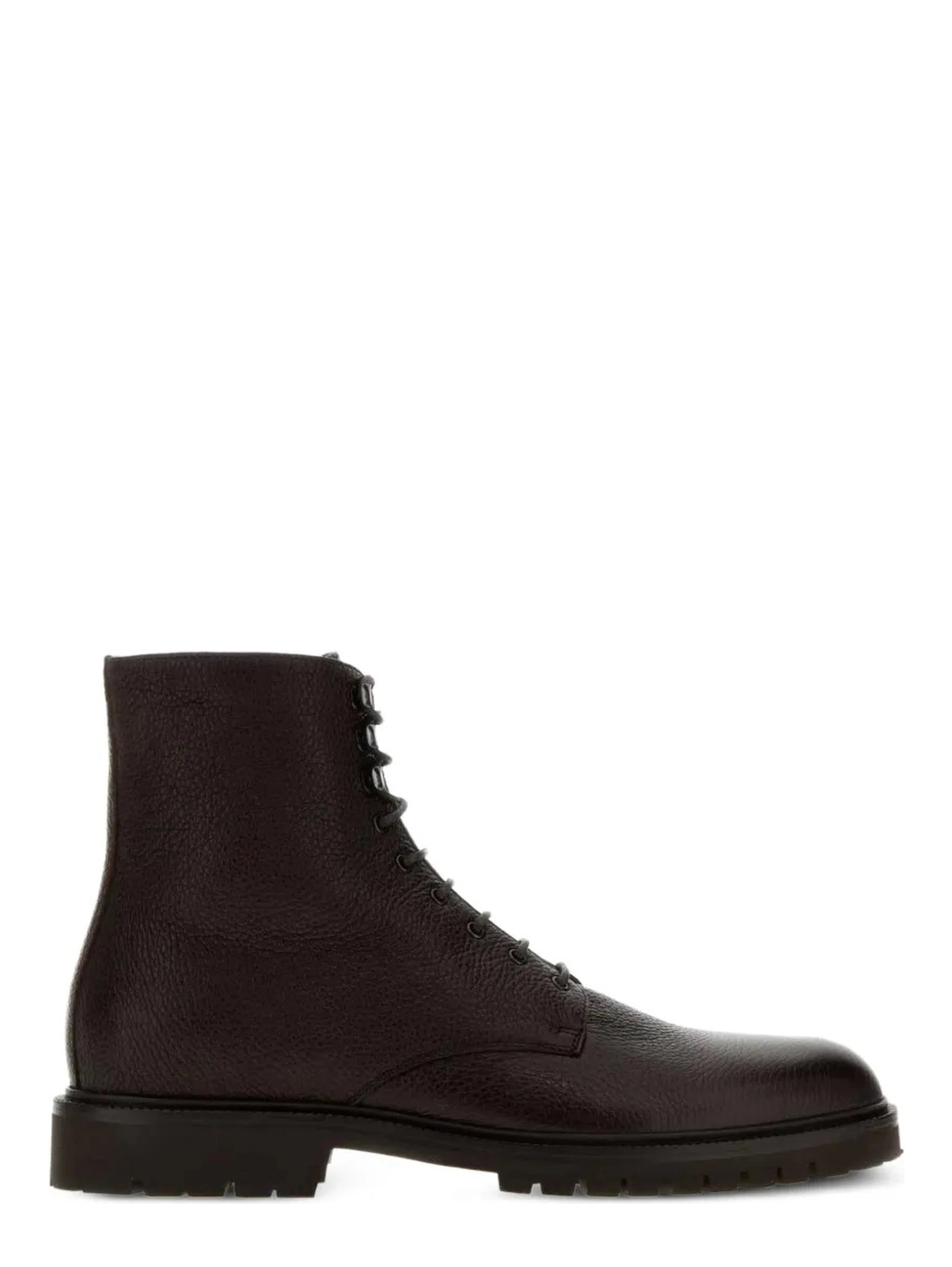 Leather lace-up ankle boots