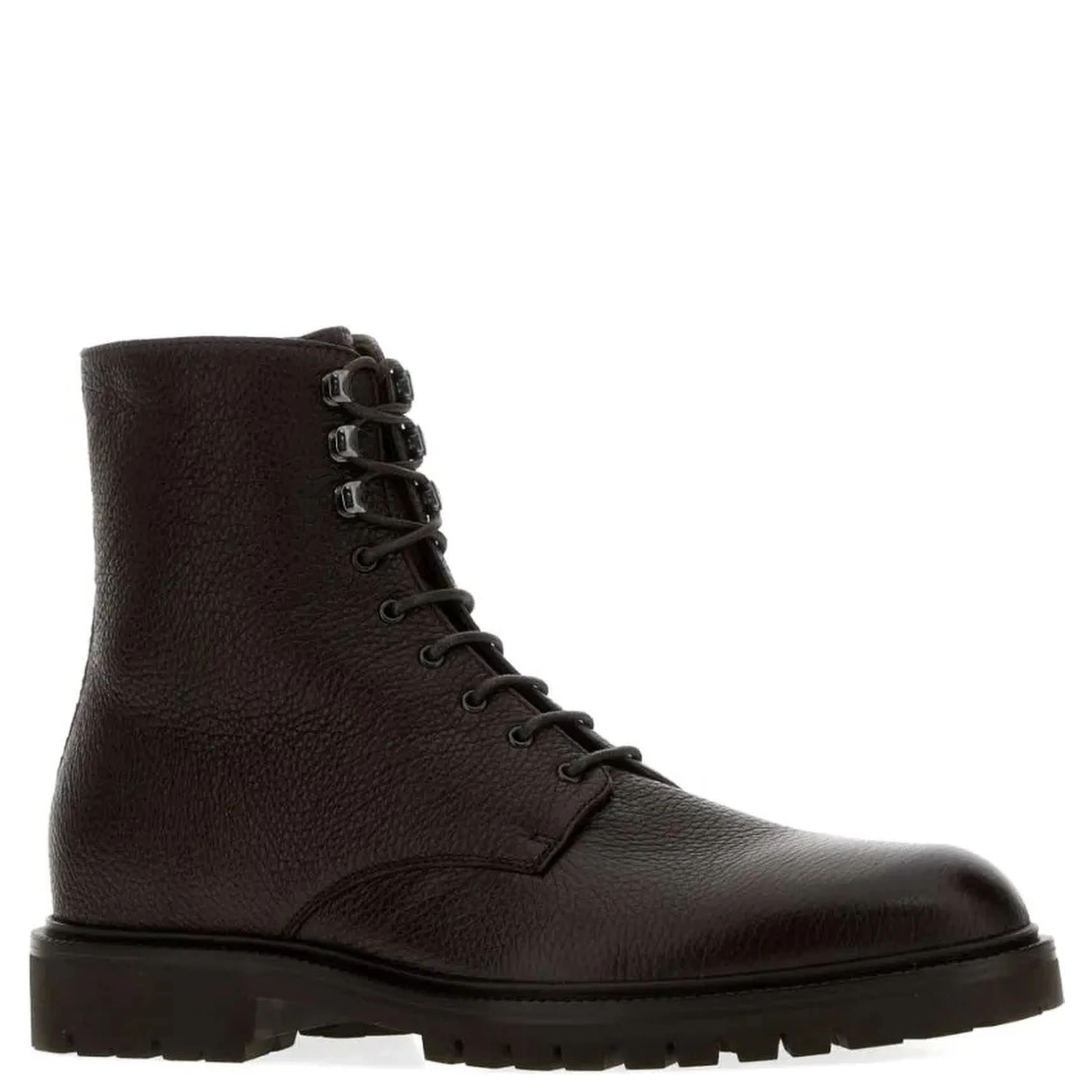 Leather lace-up ankle boots