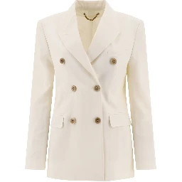 Double breasted blazer coat in wool mixed