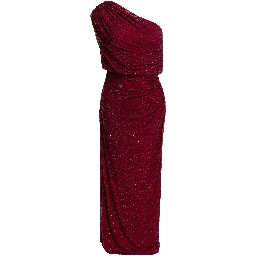 Midi draped dress wirh strass