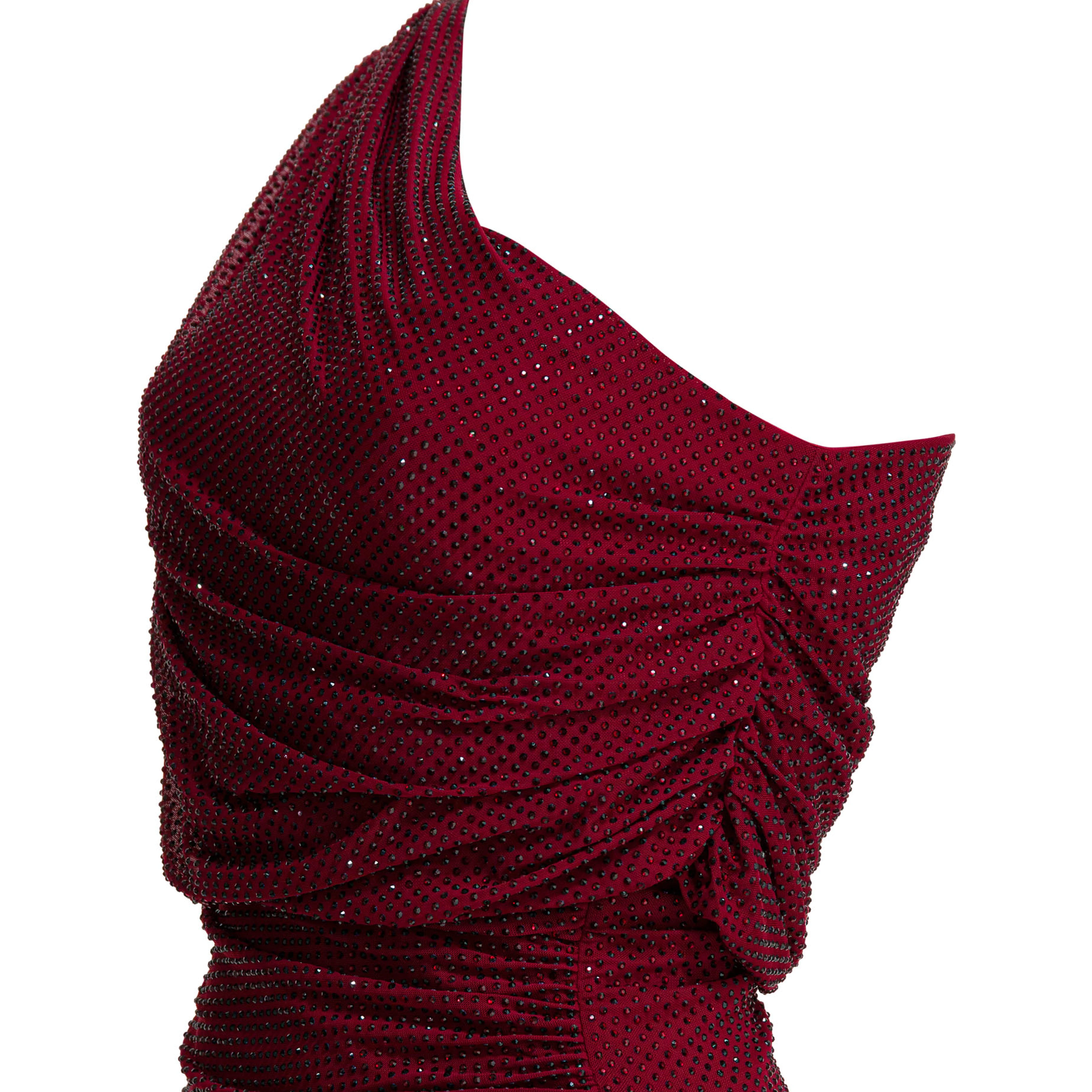 Midi draped dress wirh strass
