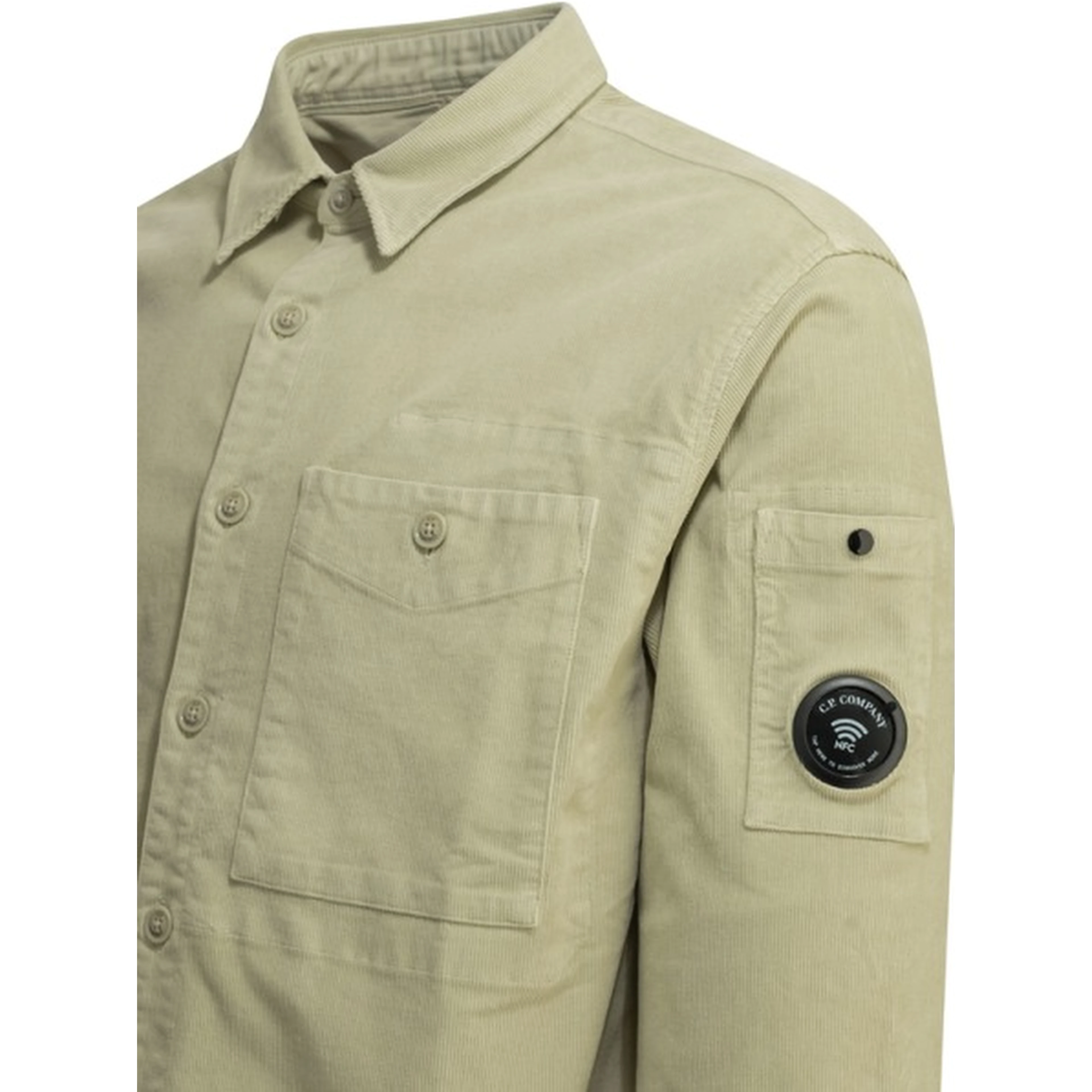 Corduroy overshirt jacket with Lens logo