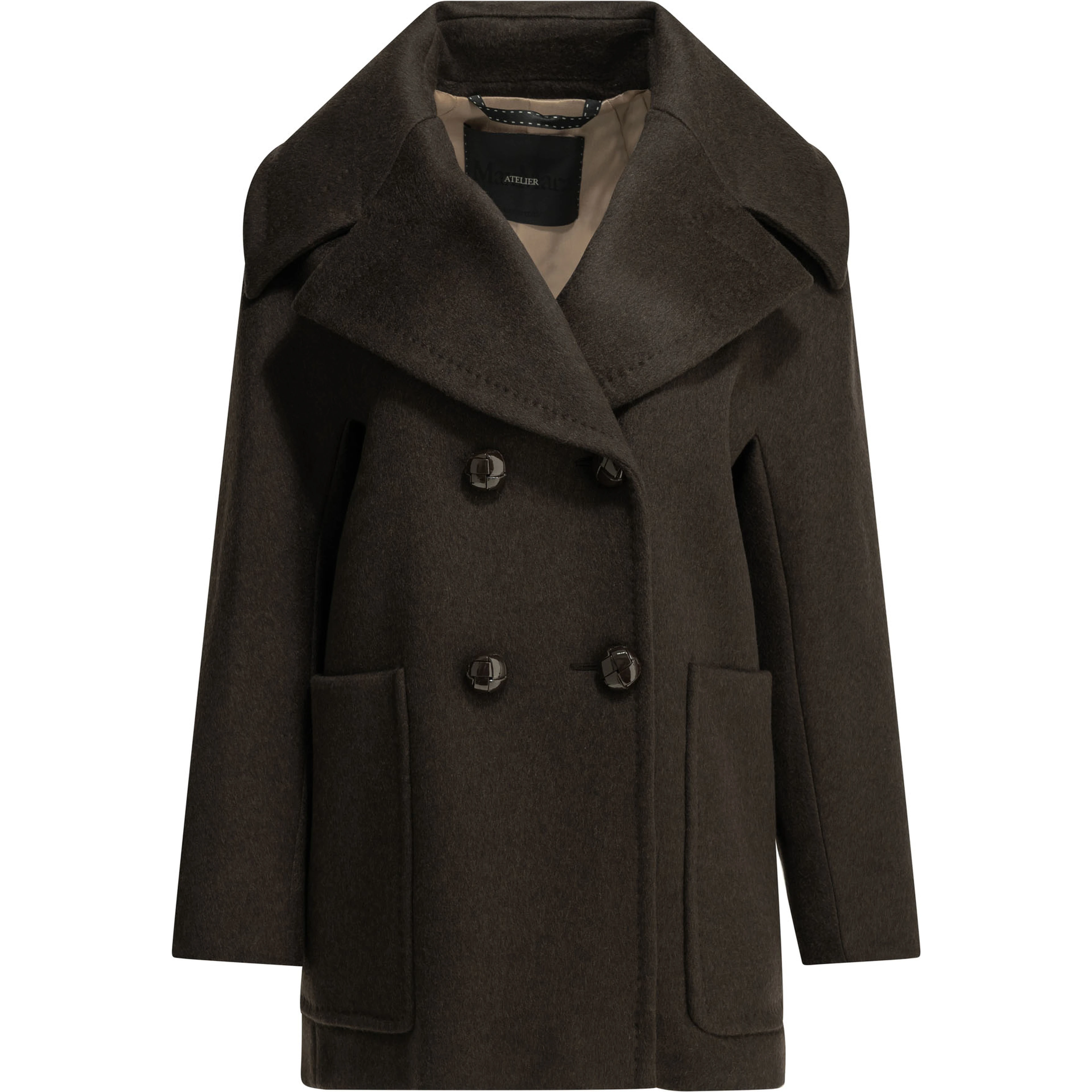 Double-breasted coat in cashmere
