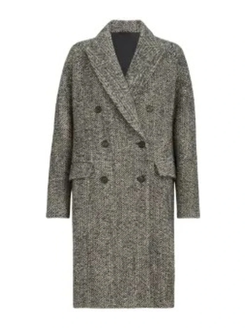 Double-breasted chevron coat
