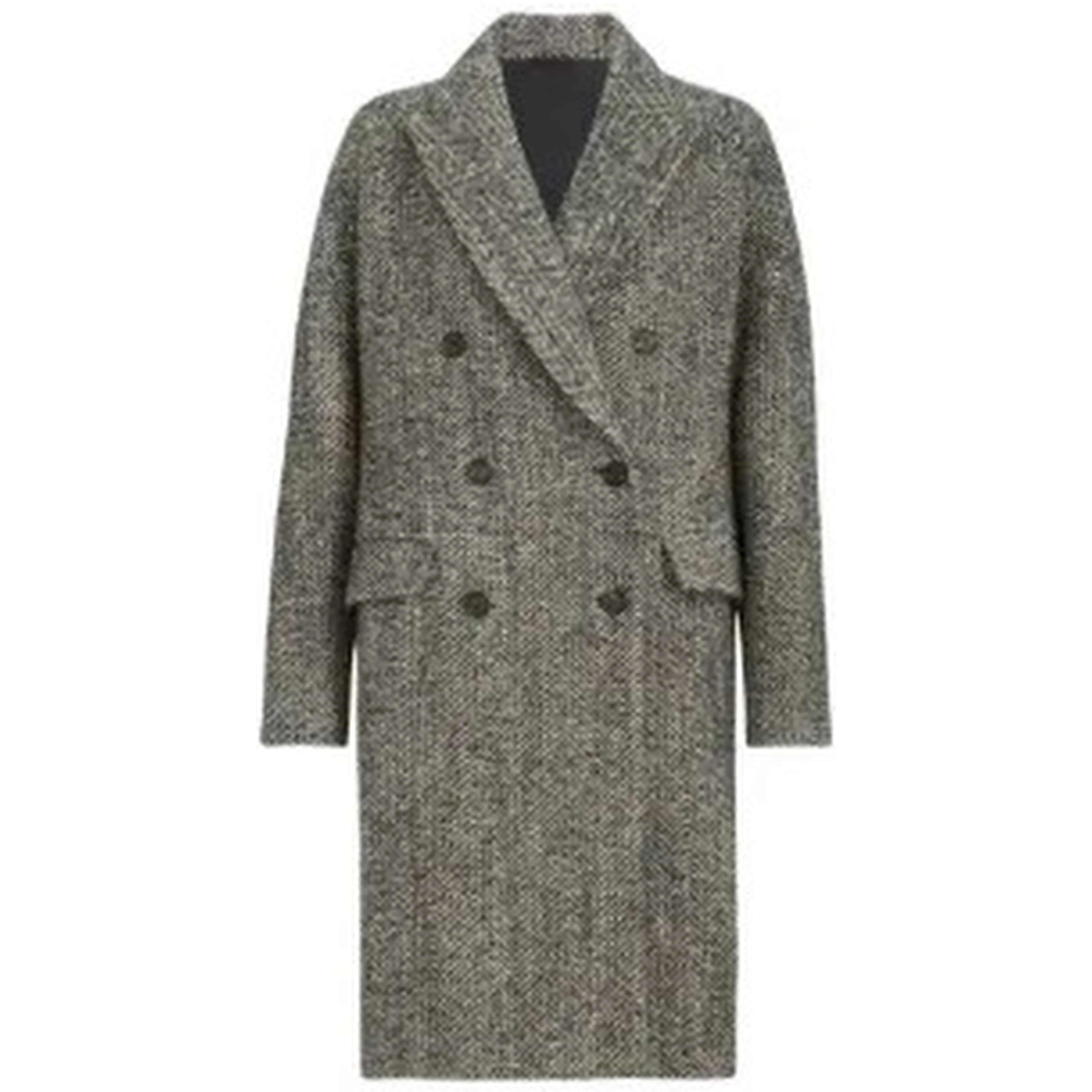 Double-breasted chevron coat