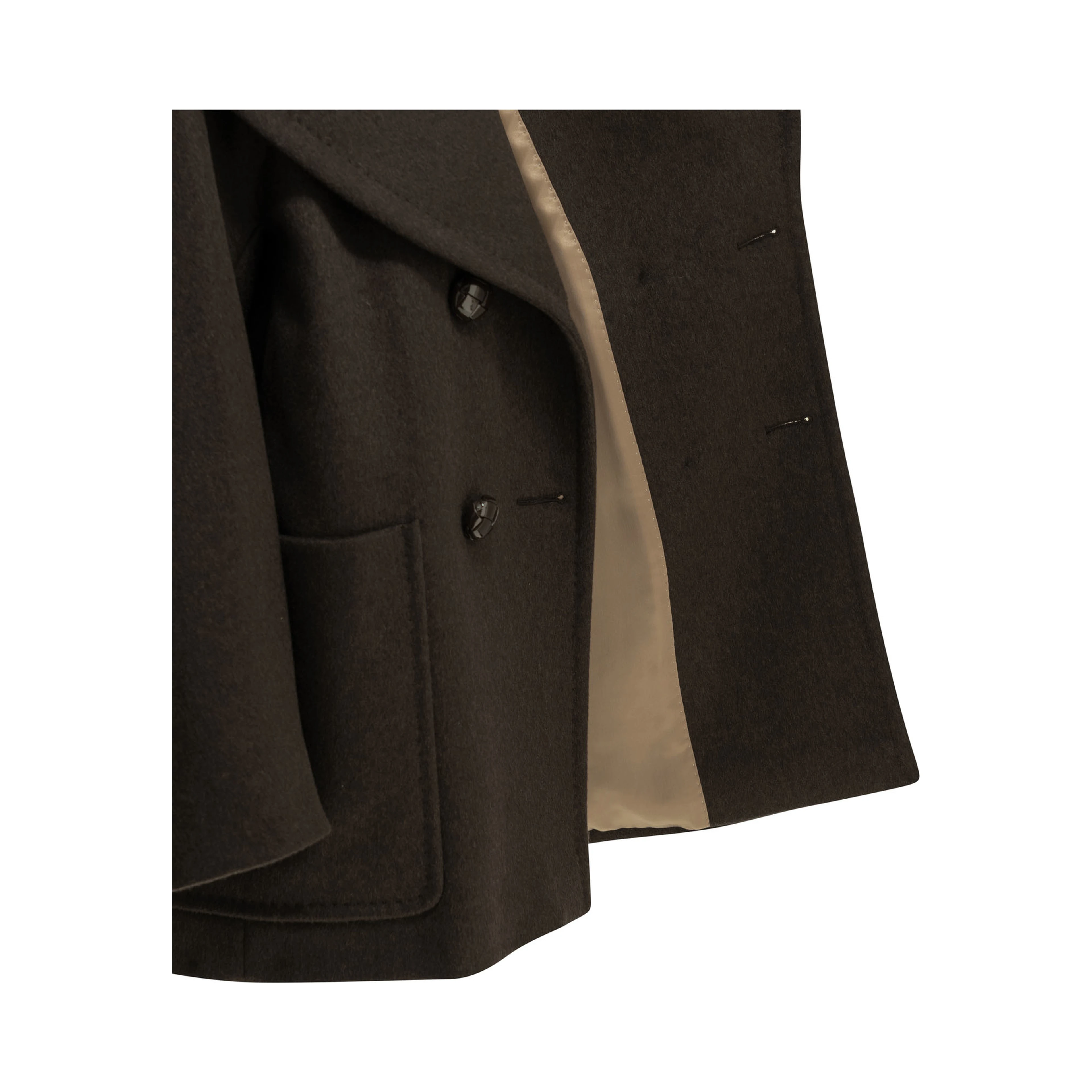 Double-breasted coat in cashmere