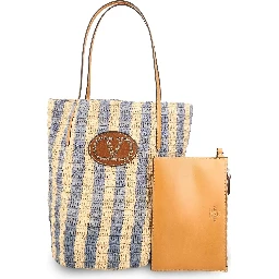 Medium shoulder bag in rafia