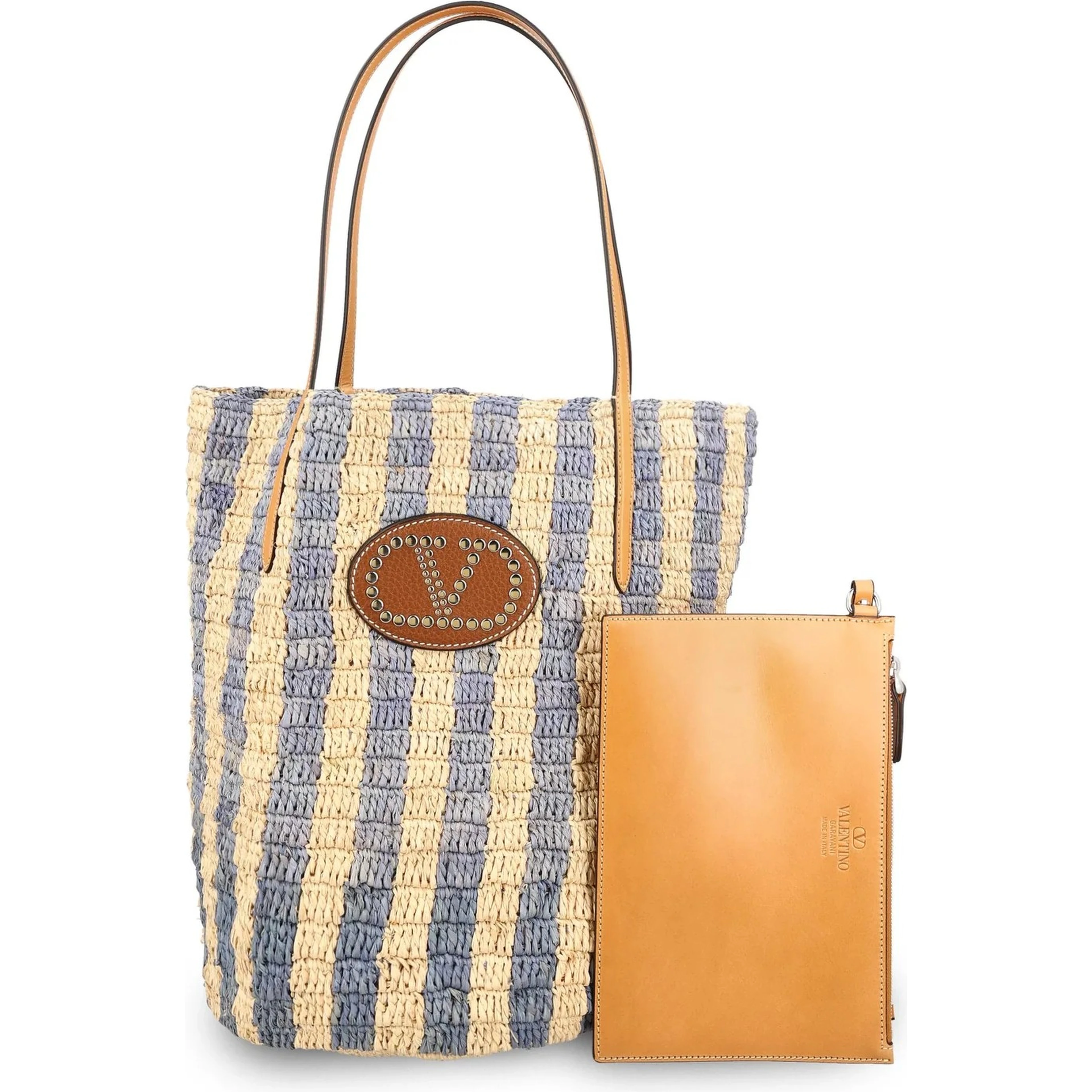 Medium shoulder bag in rafia