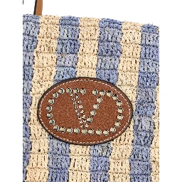 Medium shoulder bag in rafia