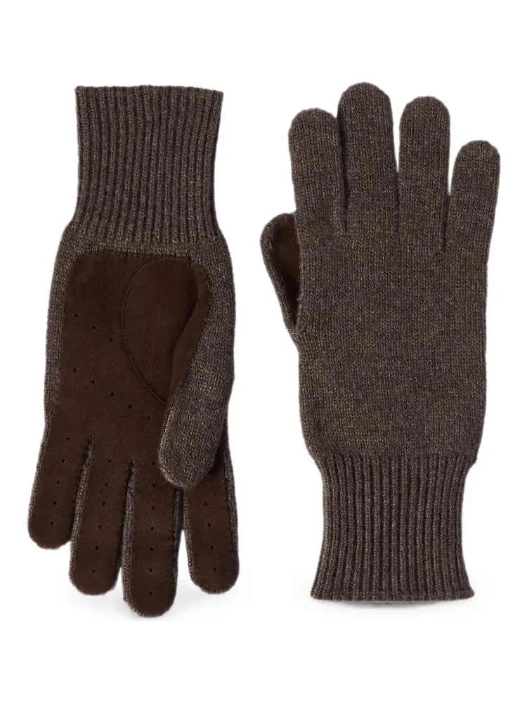 Cashmere gloves with leather palms