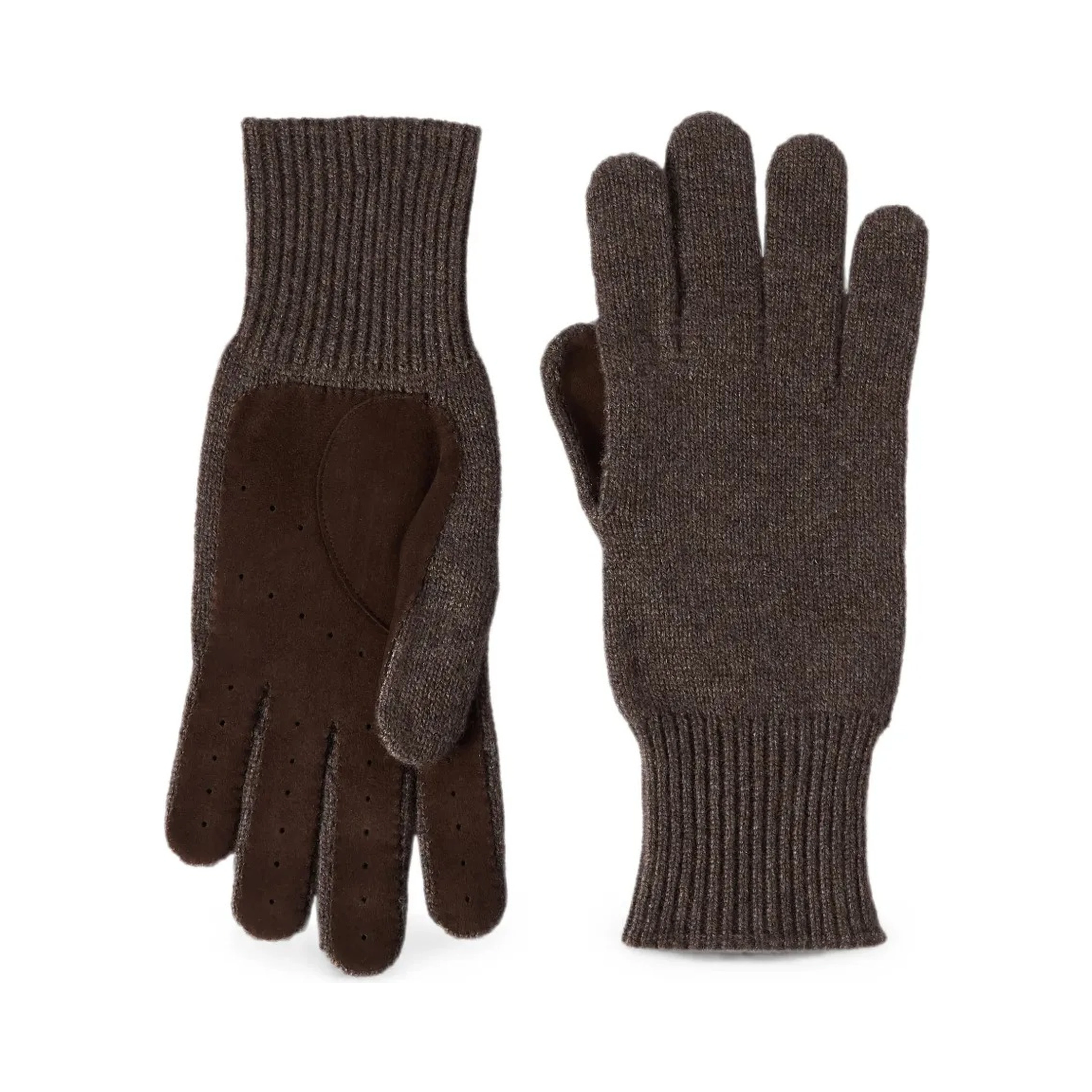 Cashmere gloves with leather palms