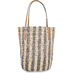 Medium shoulder bag in rafia