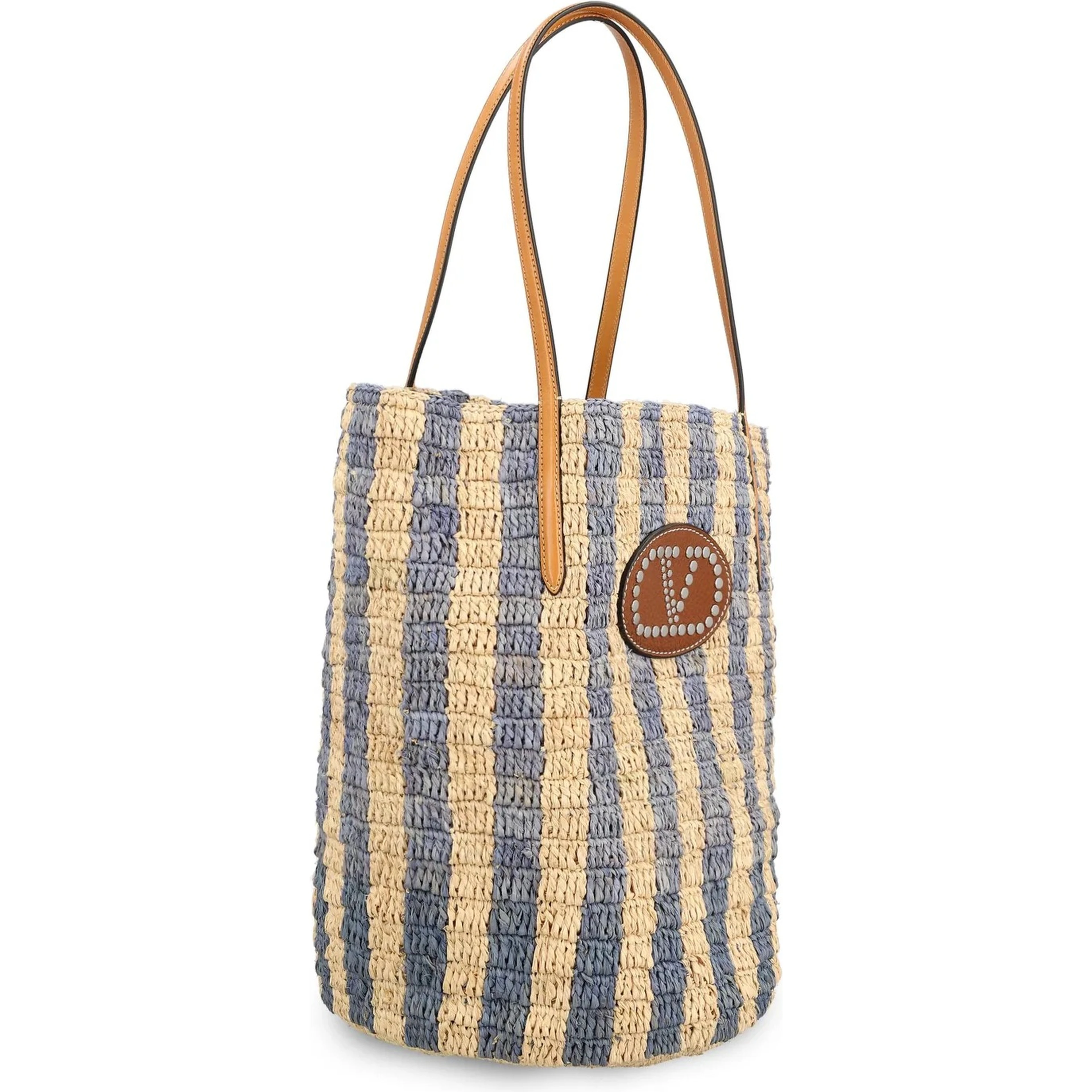 Medium shoulder bag in rafia