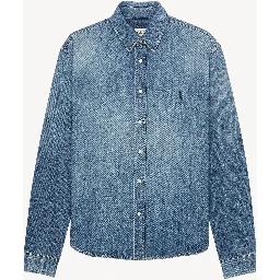 Denim shirt with logo