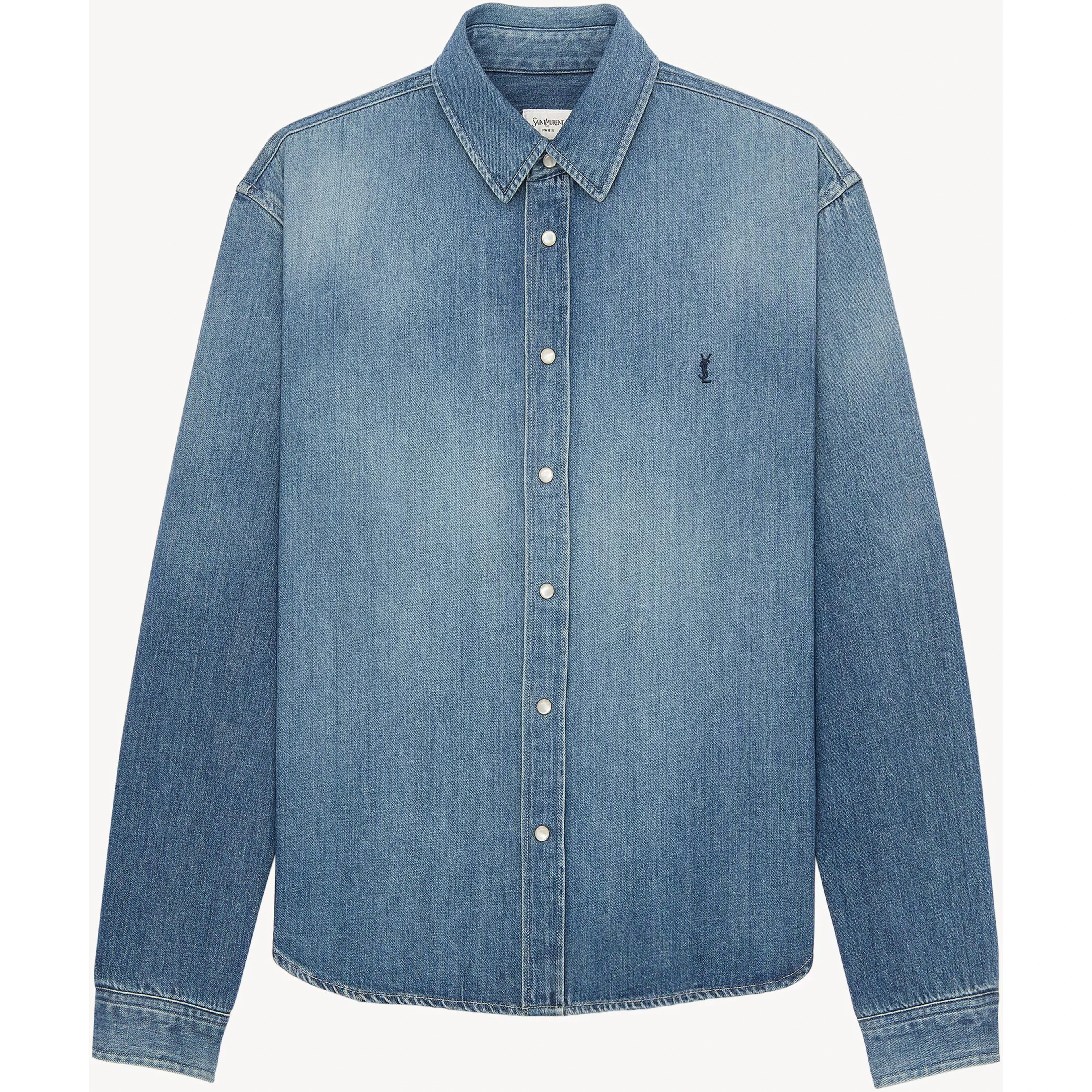 Denim shirt with logo