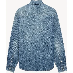Denim shirt with logo