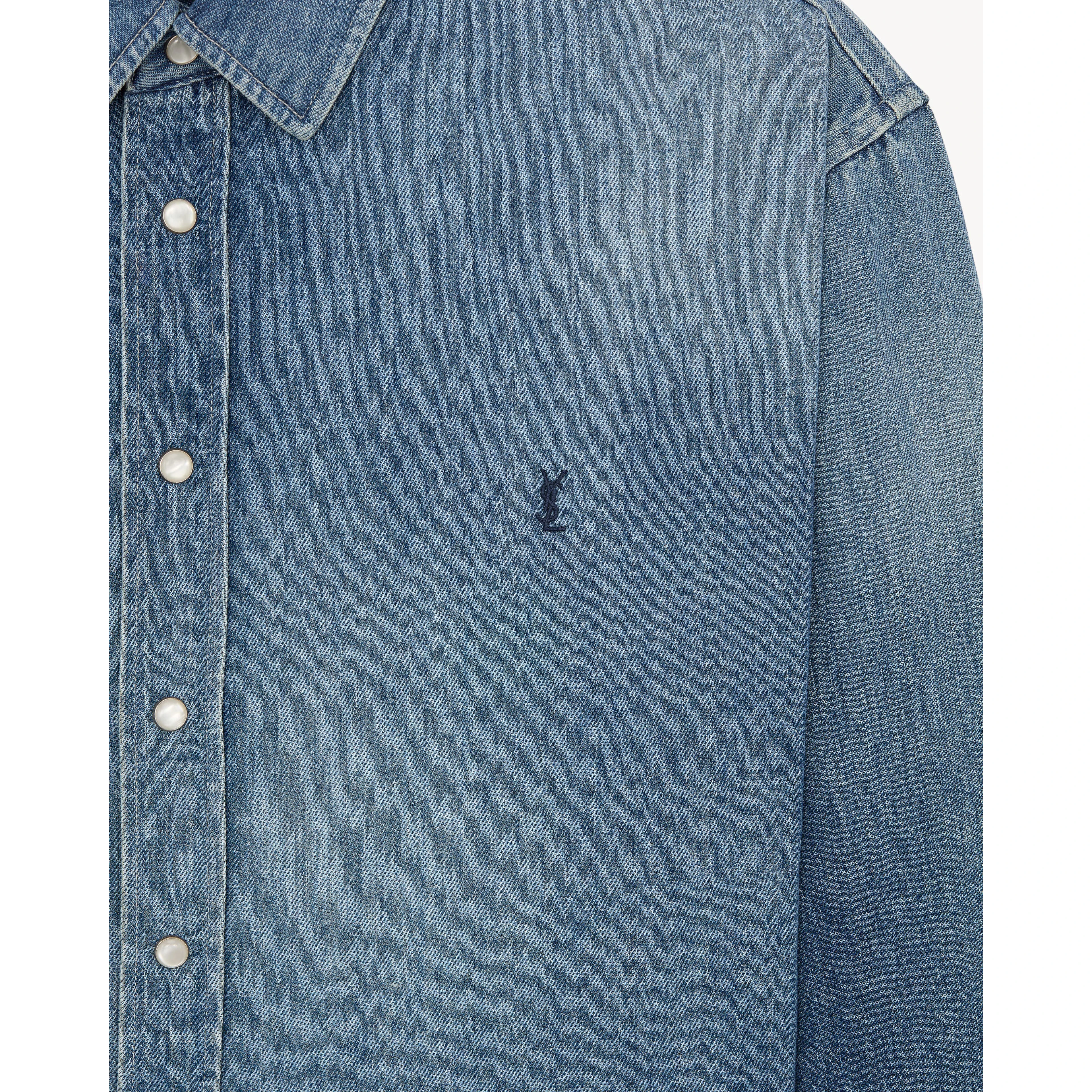 Denim shirt with logo